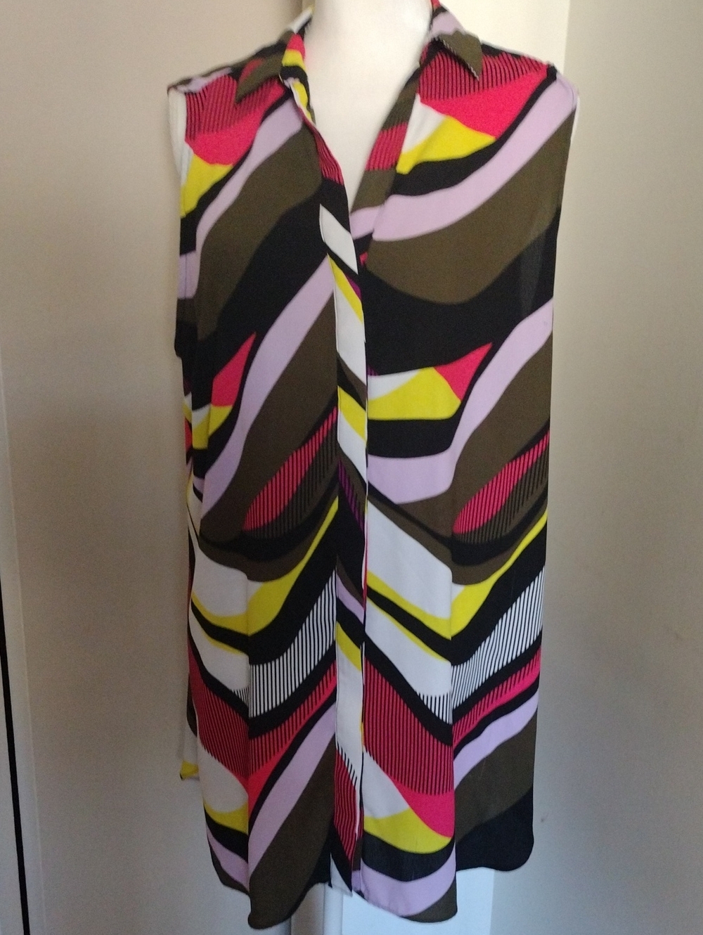 Sleeveless Abstract Wave Print Skirt - Multi